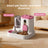 Automatic Pet Food and Water Dispenser with Gravity Feed, 2.3L Food and 1L Water Tank