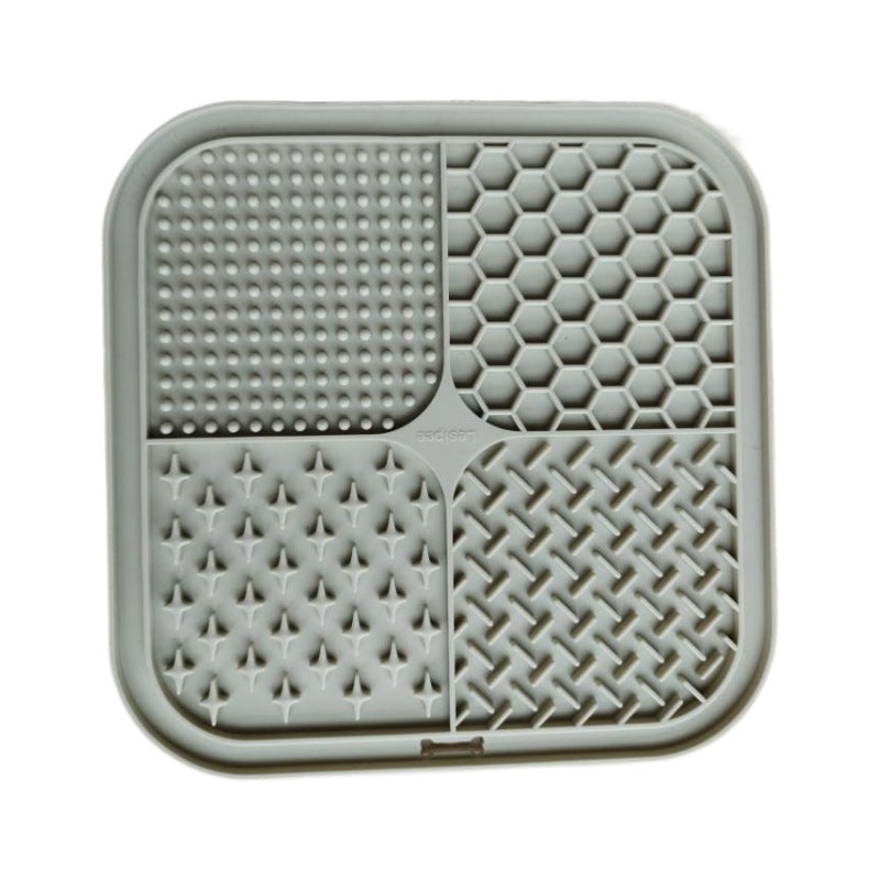 Food-Grade Silicone Pet Lick Mat with Suction Base and Scraper or Brush Accessory Options