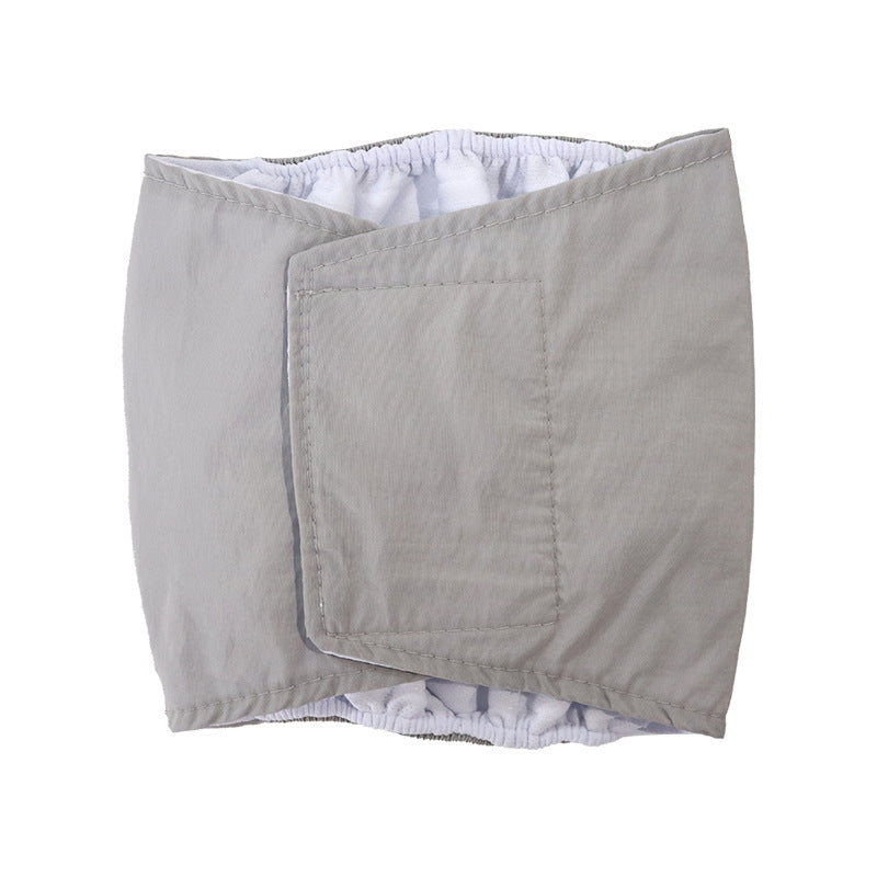 Reusable dog hygiene pants with hook and loop fastening in Male Green, front view