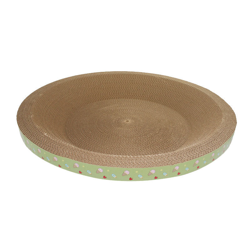 Yellow-green low-debris cat scratch board bed for kittens