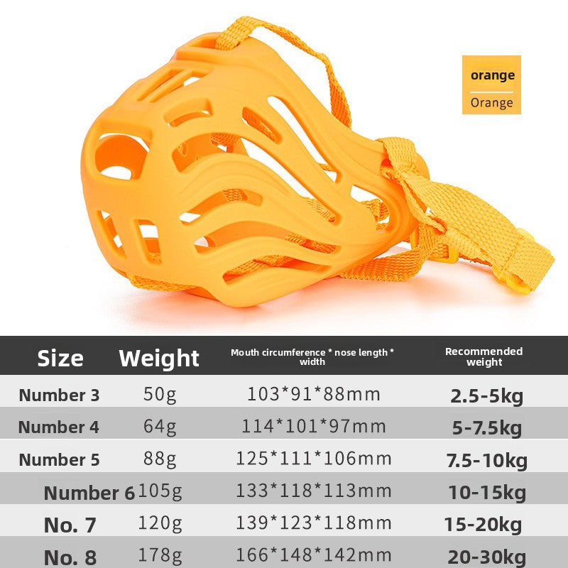 Soft silicone basket dog muzzle with straps, product image 7