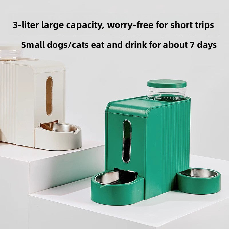 3L Automatic Pet Feeder and Water Dispenser Combo in Pink, Green or Beige