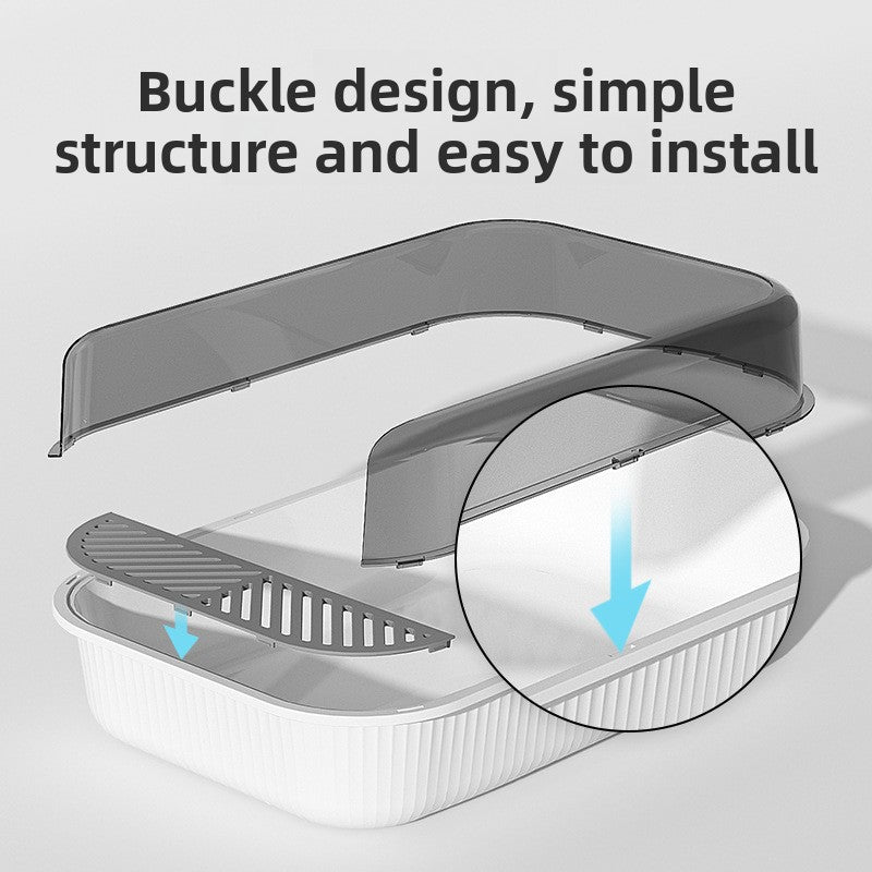 Top Entry Cat Litter Box with High Border, Low Tracking Design
