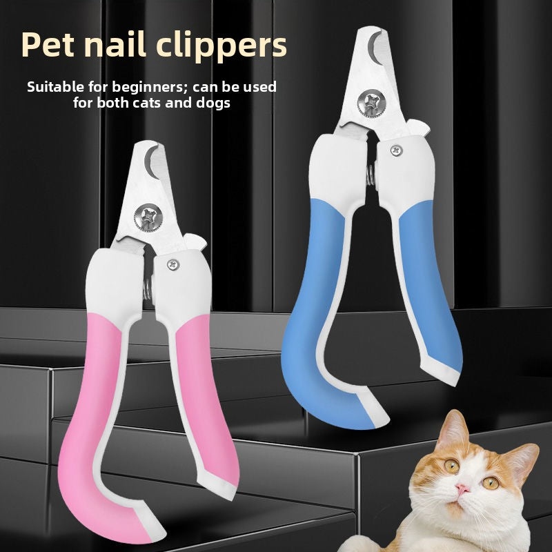 Stainless Steel Pet Nail Clippers with Wave or Curved Handle