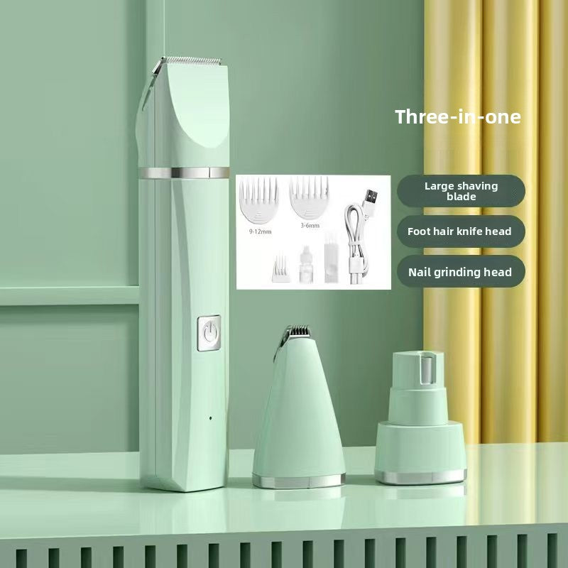 Cordless Pet Hair Clipper Set with Paw Shaver and Grinder Heads