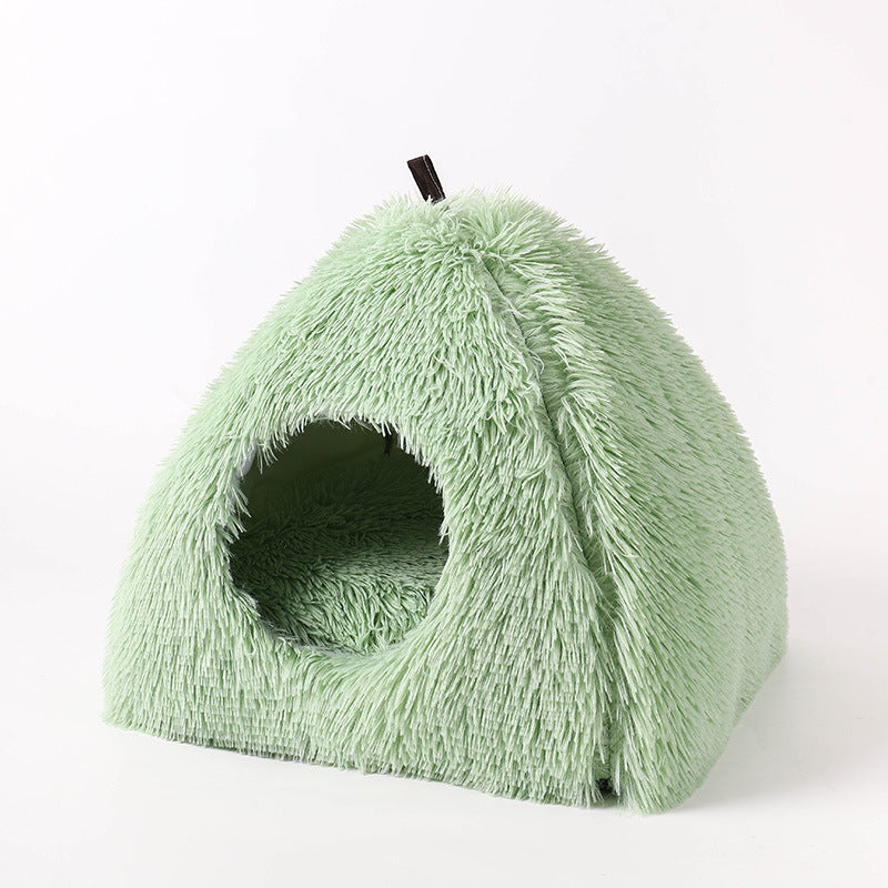 Enclosed triangle cat nest bed with cosy entrance opening, photo 14