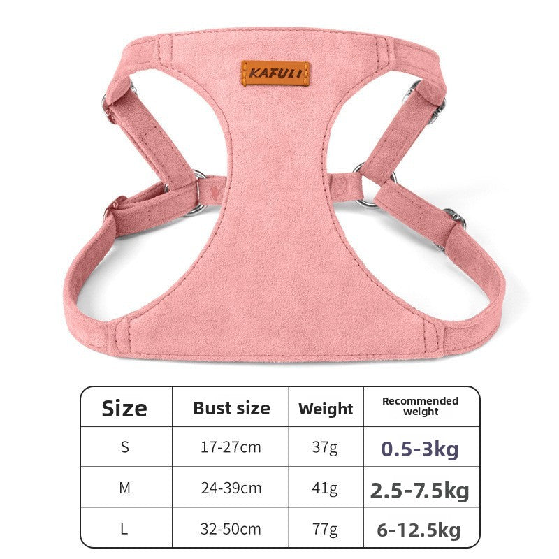 Suede-feel harness and lead for small pets in 4 colour options