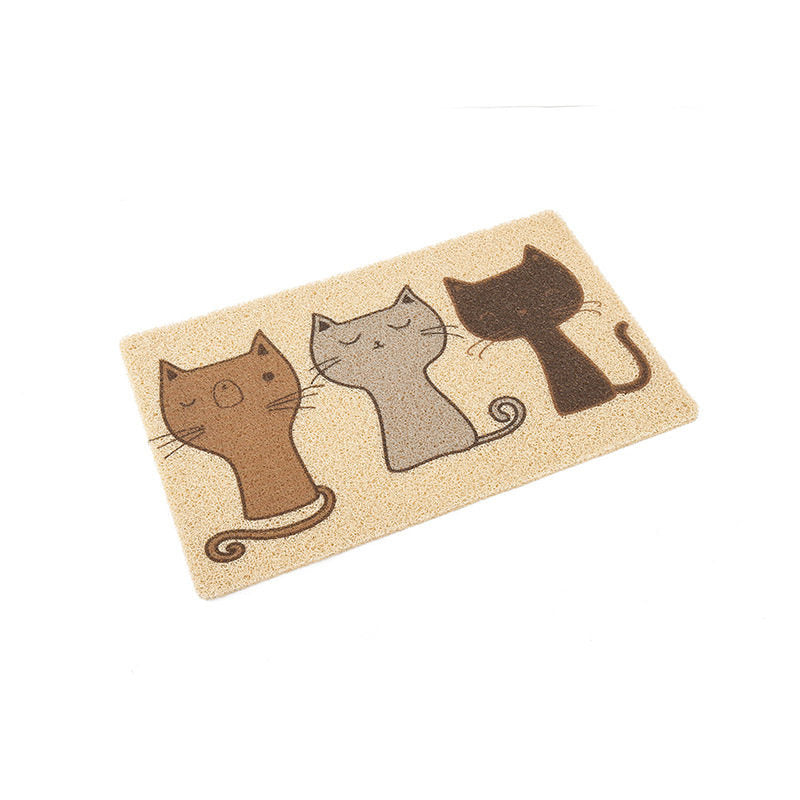 Textured cat litter mat in front of tray, alternative angle view