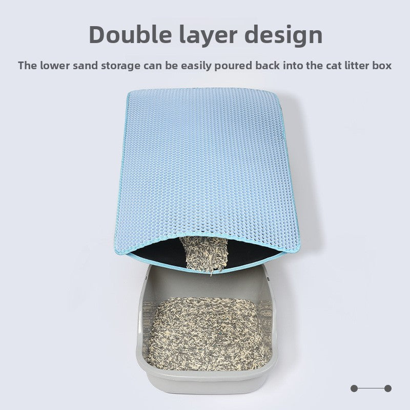 Waterproof Honeycomb EVA Litter Mat for Cats, Anti-Slip Base