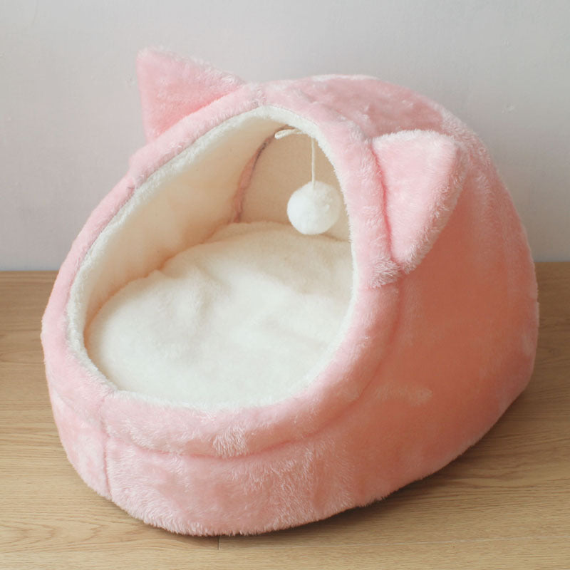 Enclosed Pet Kennel House with Soft Cushion for Dogs and Cats