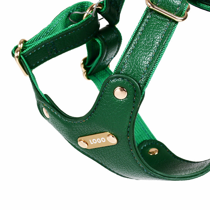 Classic dog harnesses in red, black, cream and green