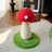 Red mushroom cat scratching post with hanging ball, photo 11 of 12