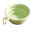 Collapsible pet travel bowl with clip in Cream Yellow, top view
