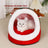 Semi-enclosed washable cat bed with cute animal print design