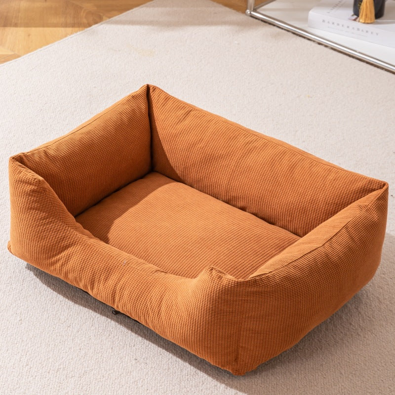 Washable Padded Pet Bed with Removable Cover for Dogs and Cats