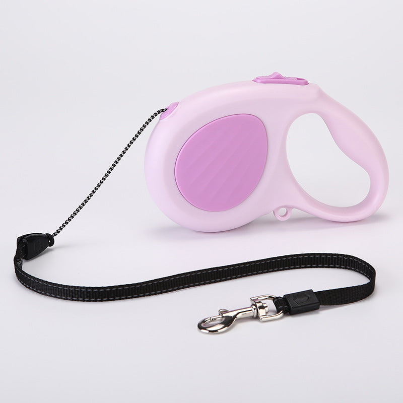 Retractable dog lead with instant brake and flat tape in blue