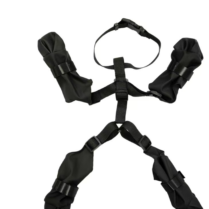Black waterproof dog boots with anti-slip soles, product image 3