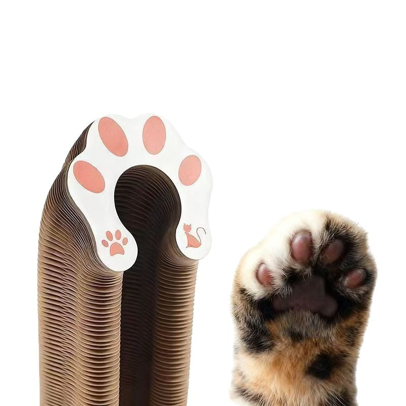 Kitten playing with the ringing ball beside a cardboard scratcher - photo 5