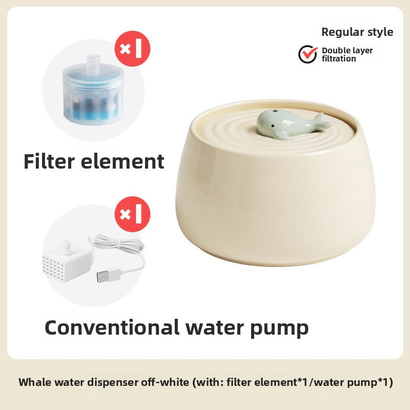 Automatic circulating filter water fountain for cats