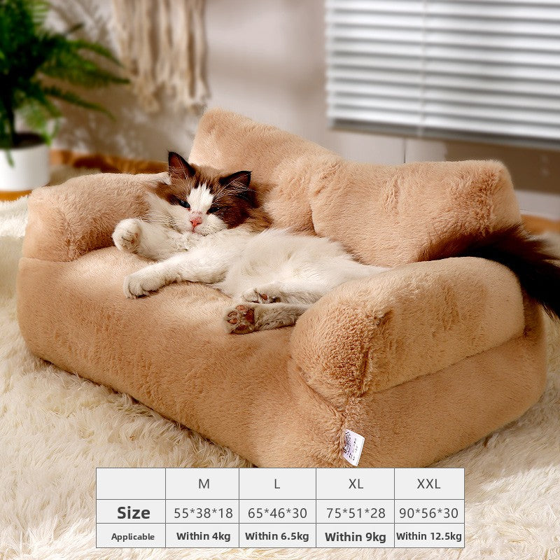 Removable washable round pet bed in moonlight beige flannel, view 7