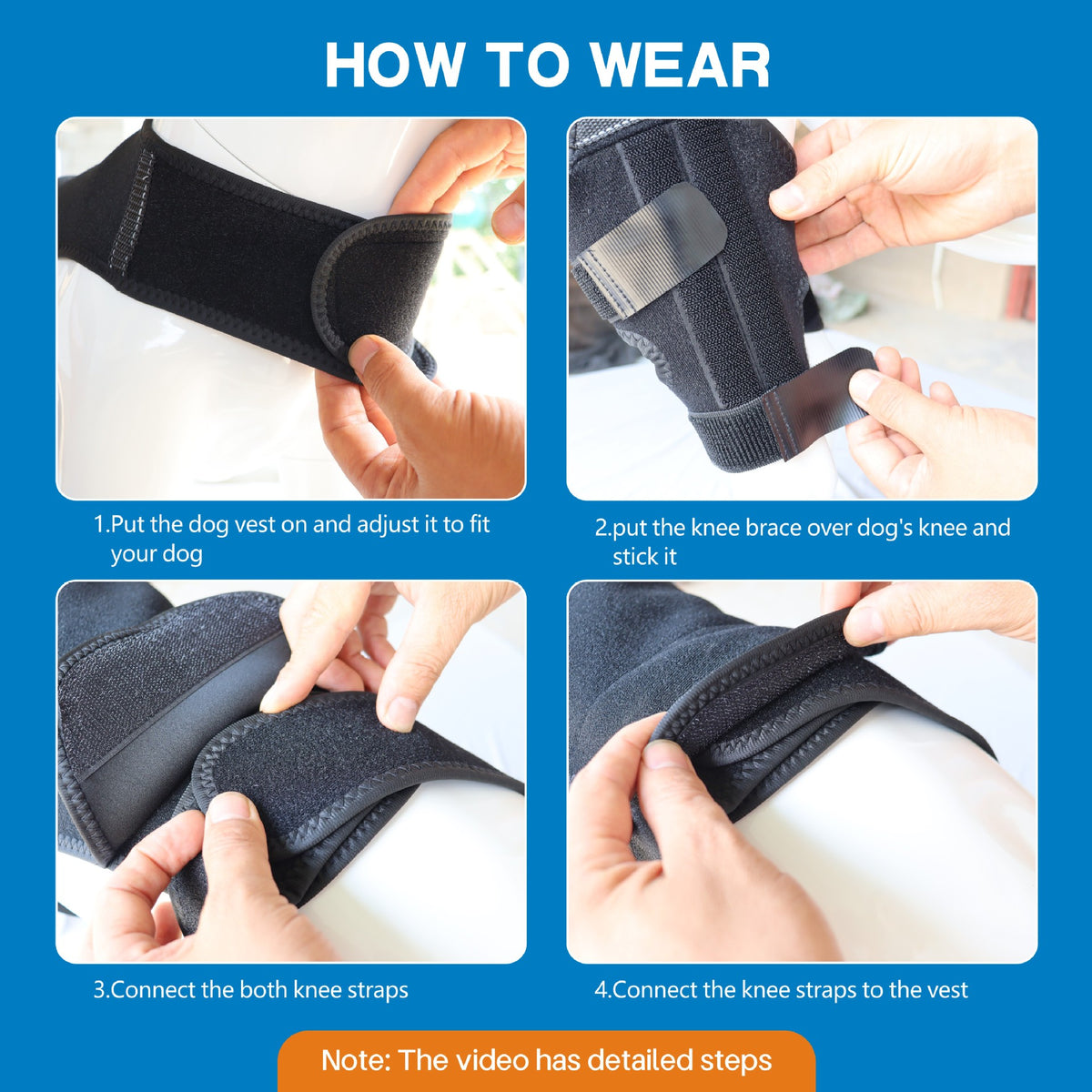 Adjustable Dog Hind Leg Protectors Vest Style