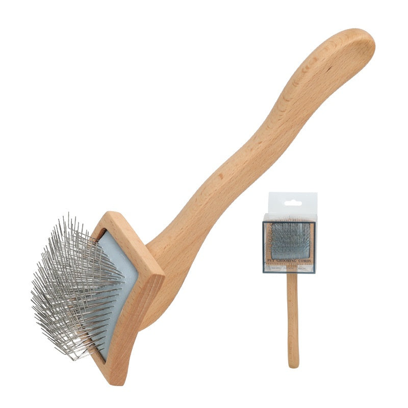Wooden Handle Pet Grooming Comb for Dogs, Detangling Tool