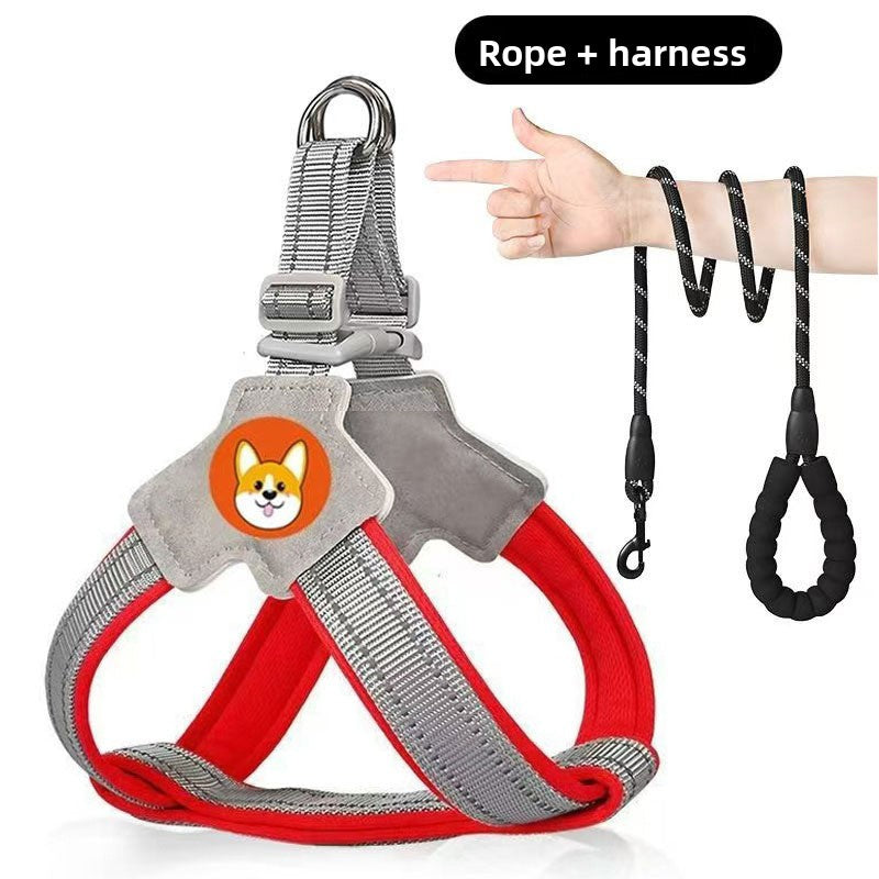 Reflective vest dog harness, available from Pet Royale UK