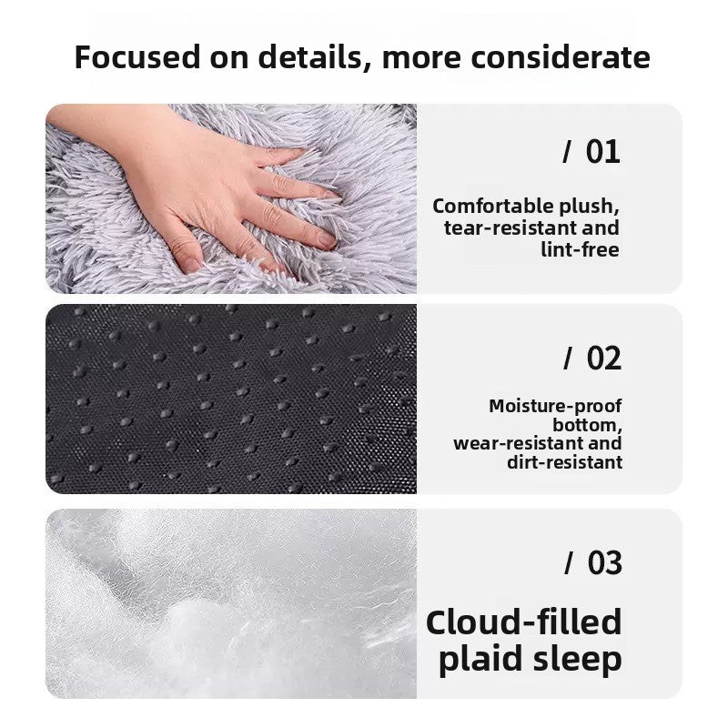 Plush shell cat bed with warm padding in light grey, photo 5