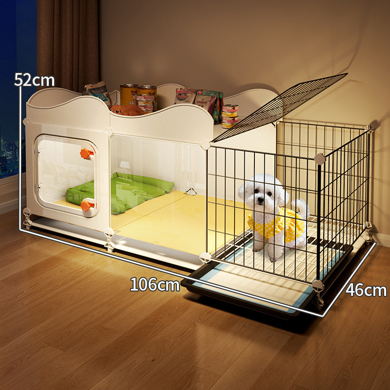 Modular small dog cage with toilet area, product detail photo