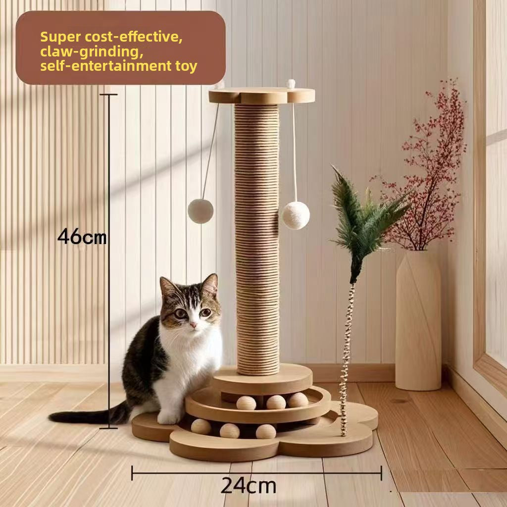 5-in-1 wooden cat scratching board with turntable - photo 6