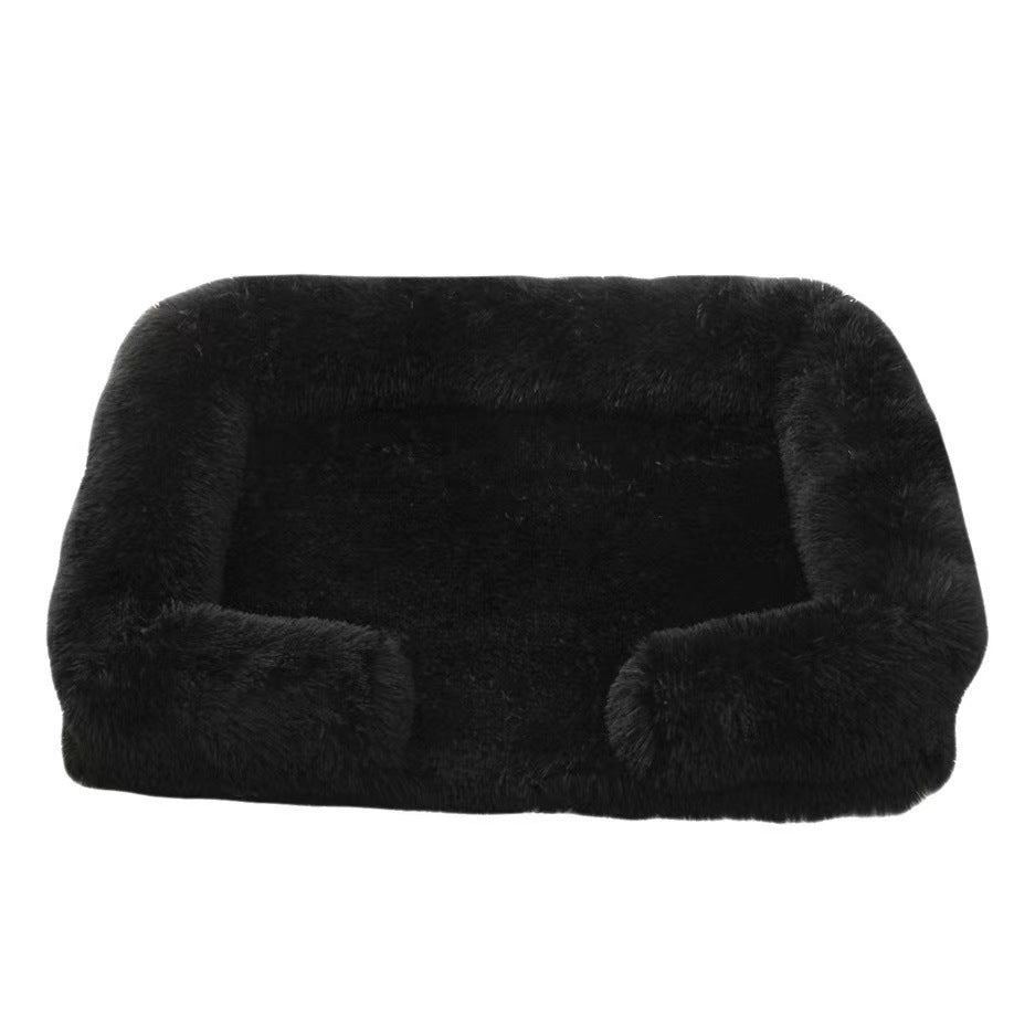 Round Enclosed Plush Cat Bed for Cats and Small Dogs