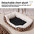 Brown leopard print plush pet sofa bed with removable pad, view 4
