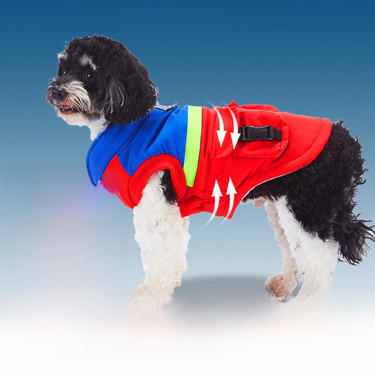 Waterproof padded British style dog winter coat in Purple Camouflage, front view