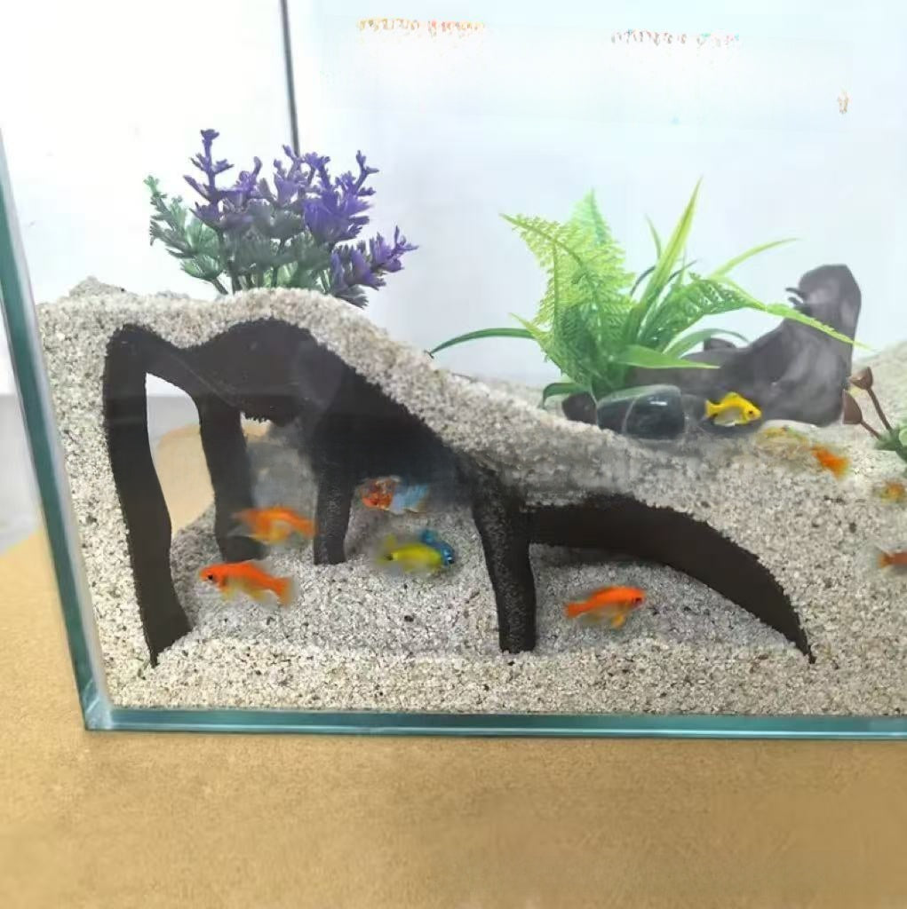Triangle aquarium pleco cave hideout for fish tanks, view 1