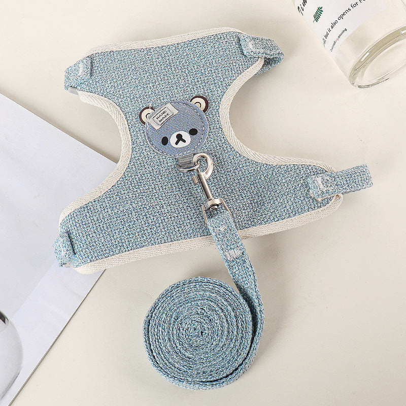 Small pet vest harness and lead, available from Pet Royale UK