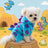 Fleece lined animal costume hoodie for dogs and cats in Short Dinosaur, side view