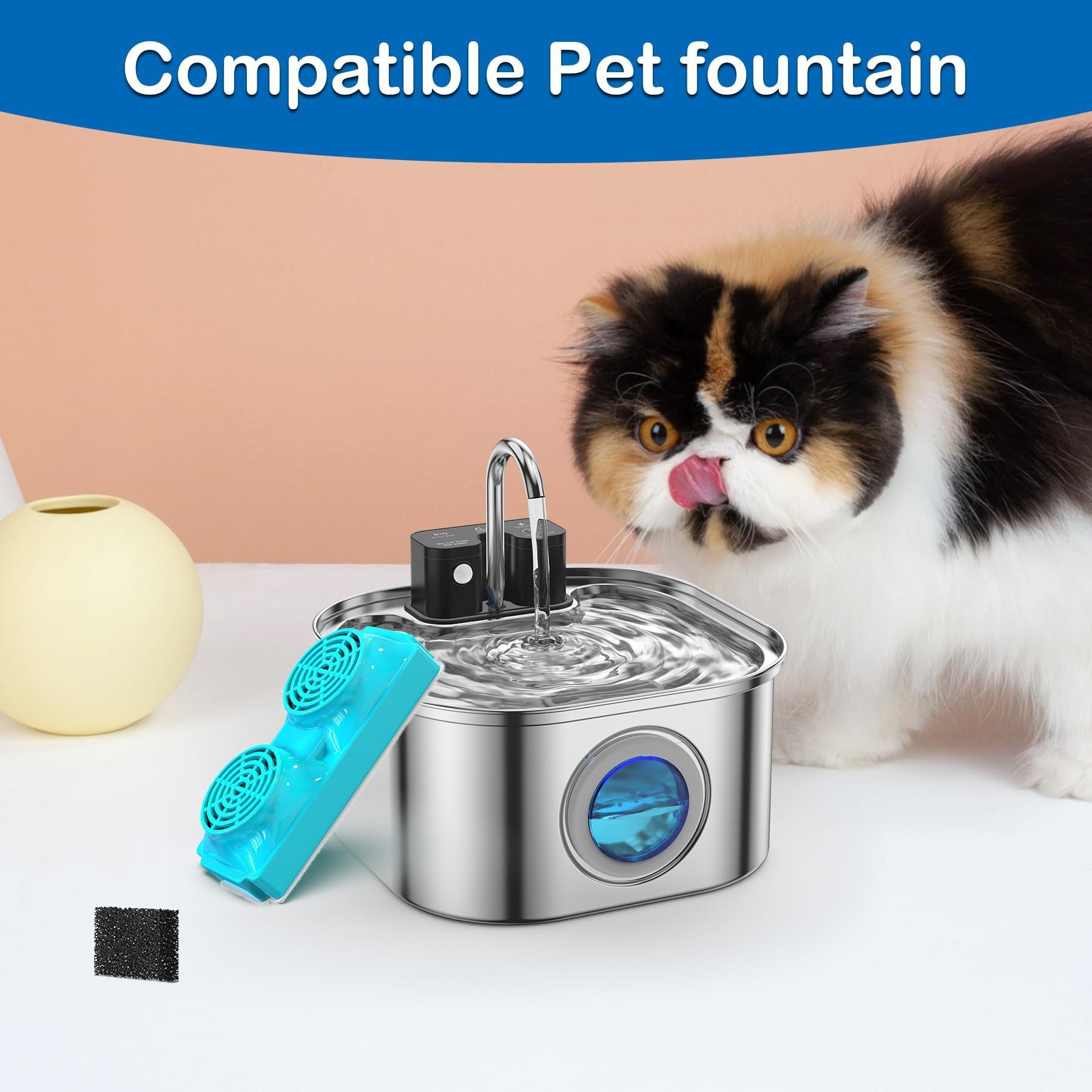 Replacement carbon filter cartridges for a pet water fountain, photo 3