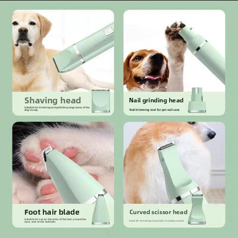 Cordless Pet Hair Clipper Kit with Paw and Nail Attachments