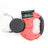 Dual head retractable lead for walking two dogs with bag holder