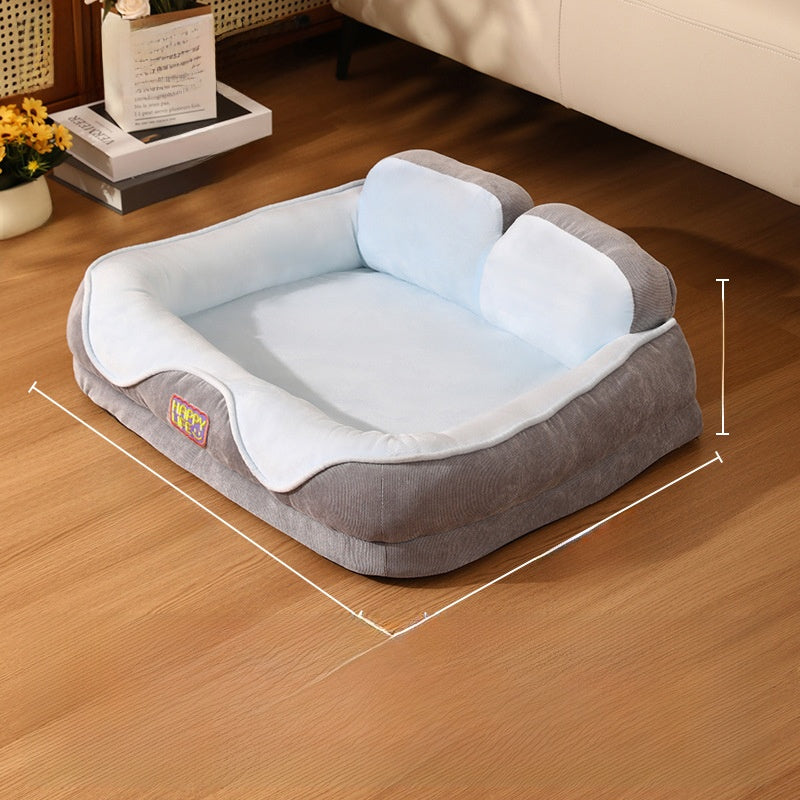 Raised pet bed with built-in neck pillow, photo 9 of 14