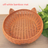 Brown rattan woven pet bed with blue cushion for cats, view 41