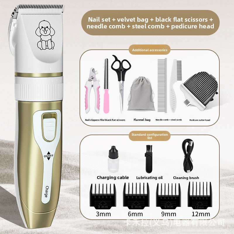 Ceramic Blade Pet Shaver with Guide Combs and Spare Blade Heads