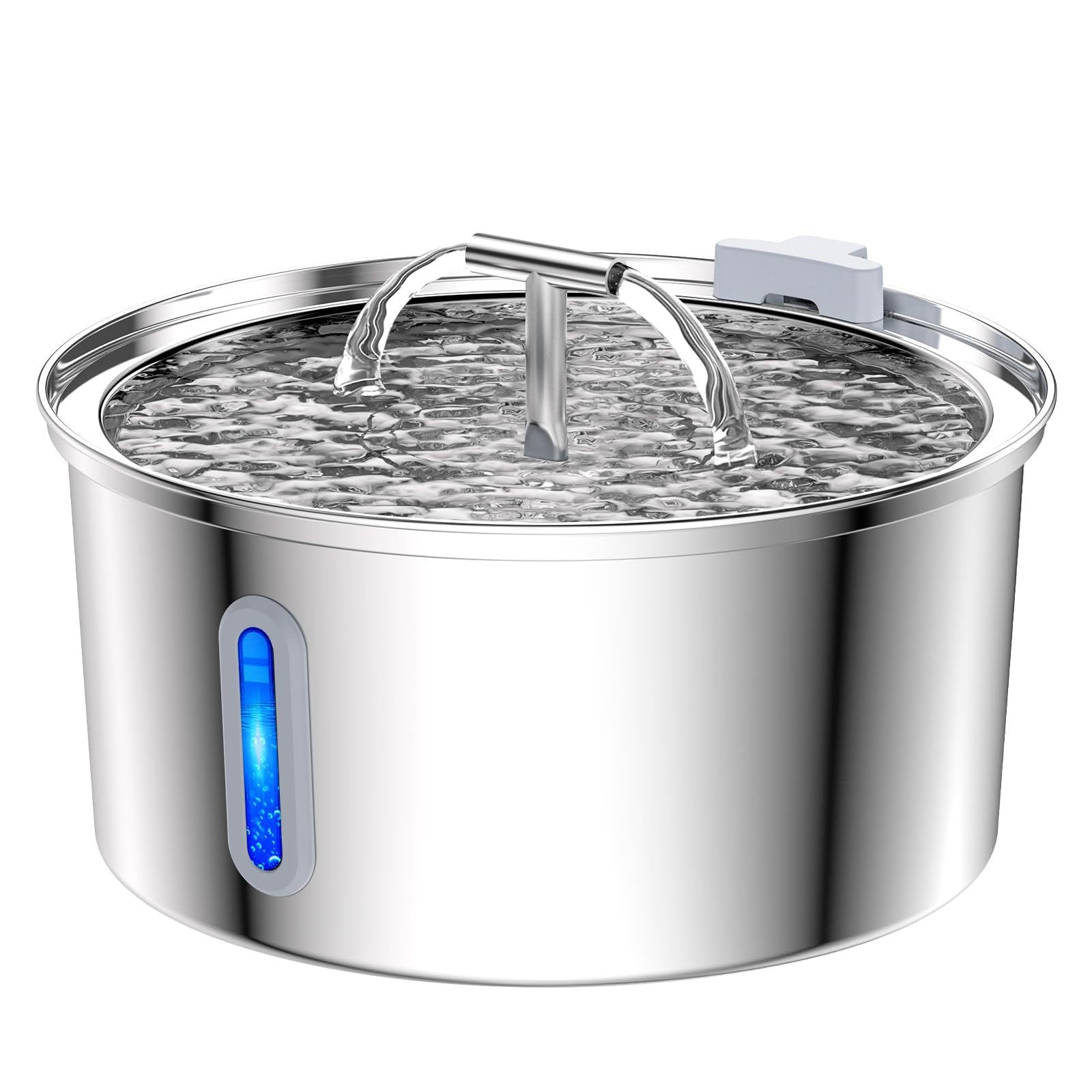 3.2L Stainless Steel Pet Water Dispenser with Quiet Pump and Multiple Outlet Styles