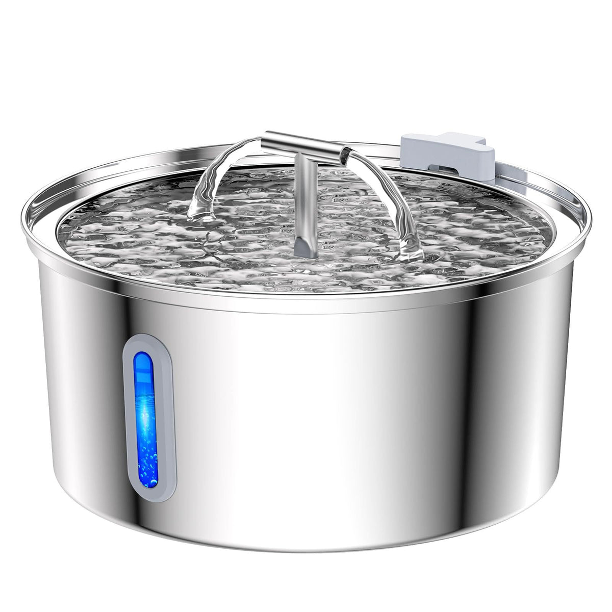 3.2L Stainless Steel Pet Water Dispenser with Quiet Pump and Multiple Outlet Styles