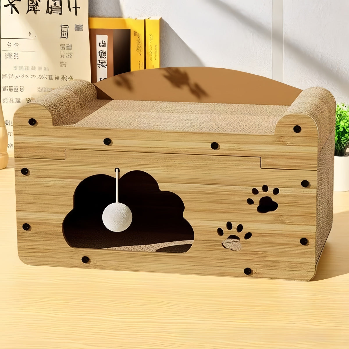 Double layer cat scratcher nest in TV design, view 20