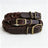 Vintage braided cowhide leather dog collar with bronze buckle, product image 5