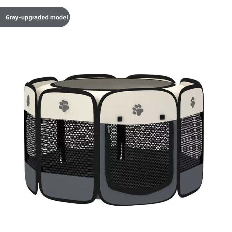 Grey enclosed pet whelping tent with removable pad, photo 10