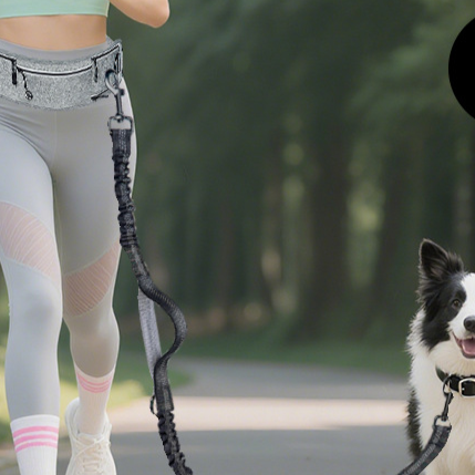 Hands-free reflective dog lead with waist bag in 4 colour options