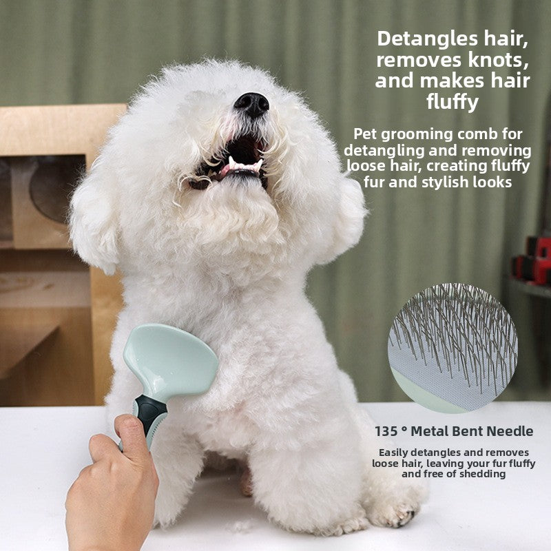 Pet Grooming Kit with Bath Brush, Combs, Scissors and Toothbrush
