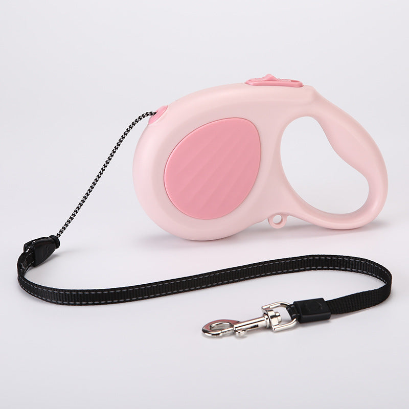 Retractable dog lead with instant brake and flat tape in blue